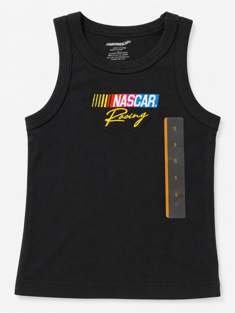 Nascar Black Tank Top with Multicolor Logo